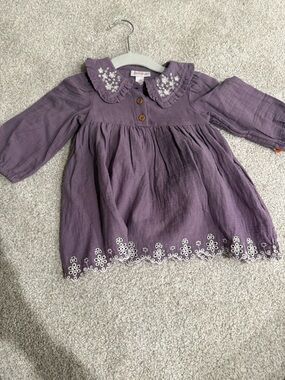 Target Purple Floral Embroidered Collar Toddler Dress